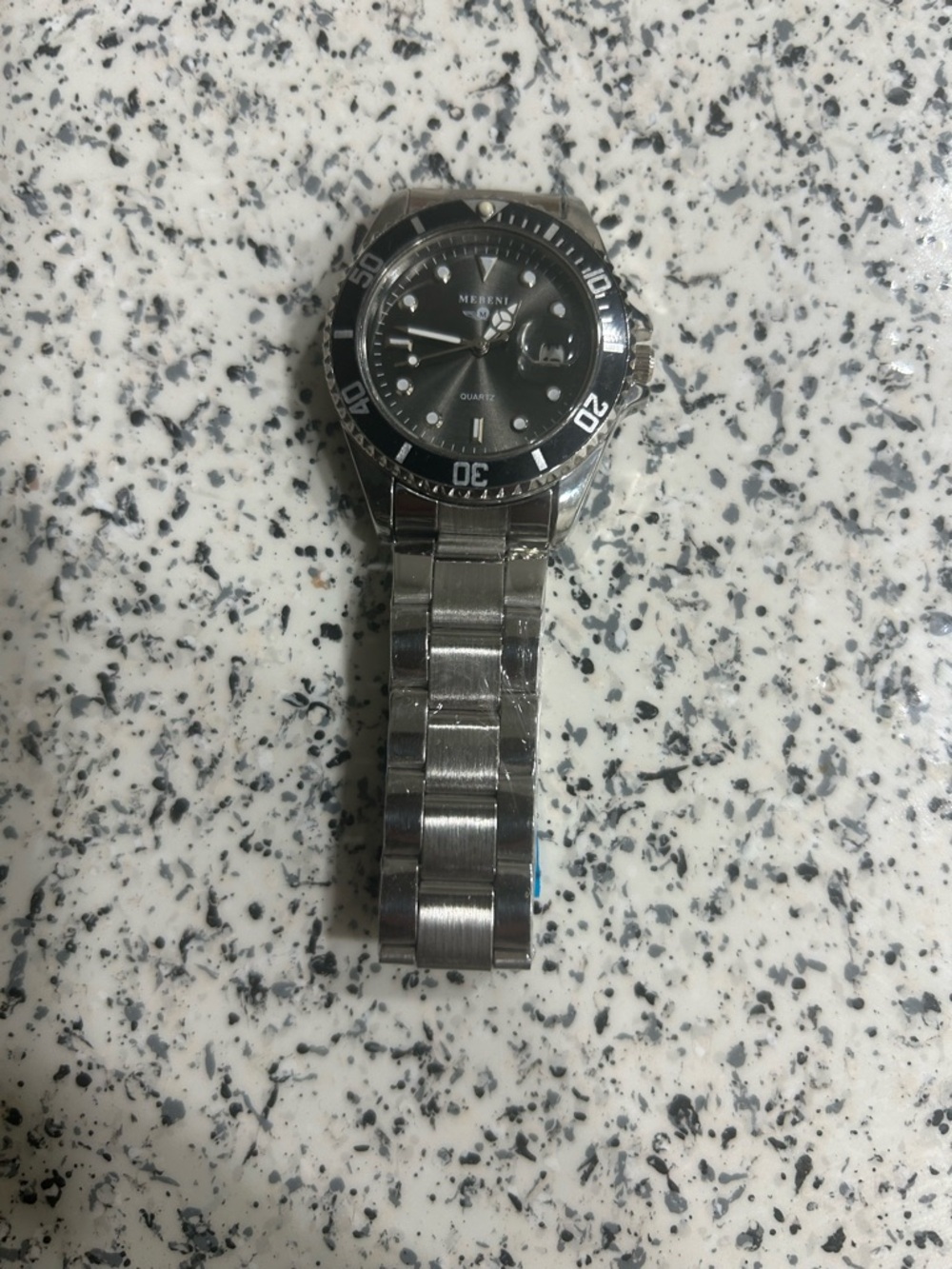 Men's Stainless Steel Diver-Style Watch - Black Dial